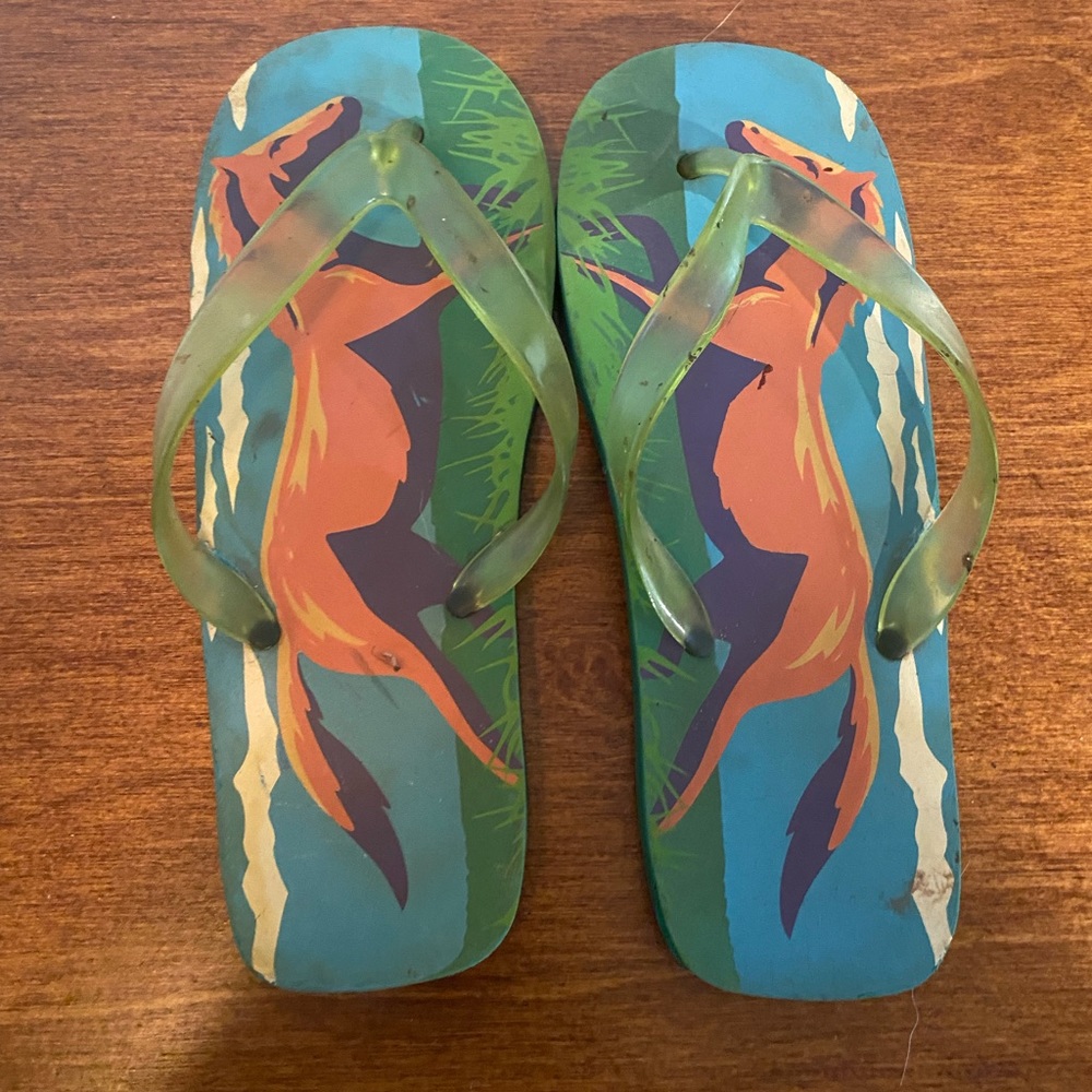 Horse & Horseshoe flip flops